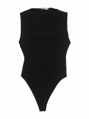 Zara Black High-Cut Square neck Bodysuit